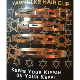 JUDAIC STAR DAVID SHUL HAIR KIPPAH YARMULKA KIPPOT CLIPS 4 COLORS (1 COLOR/CARD)