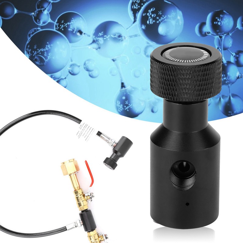 CO2 Refill Adapter Bottle Connector Regulator On/Off Adapter with 2