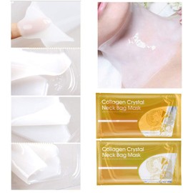 Collagen Neck Mask, Pack of 5 Collagen Neck Firming Mask, Anti-Wrinkle Collagen Neck Pads Patch, Smooth Wrinkle Lift Patches, Moisture Masks, Neck Skin Care (White)