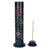 Usha Incense Stick Tower, Soft Stone, Blue with Floral Pattern,