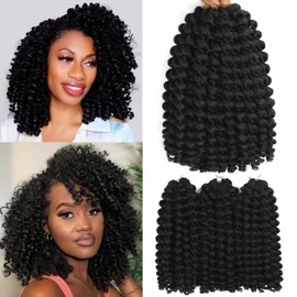 Jamaican Bounce Crochet Hair-12 Inch Wand Curl Ringlet Twist Extensions With Jamaican Bounce Crochet Braids Hair (3 PCS, 1B)