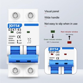 JOTTA AC Miniature Circuit Breaker Low Voltage 40A 2 Poles 120/240V 50/60Hz DIN Rail Installation (40A 2PCS)