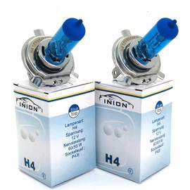 INION 2 x H4 Xenon Look 12 V 55/60 W Halogen Bulb Super White (P43T)