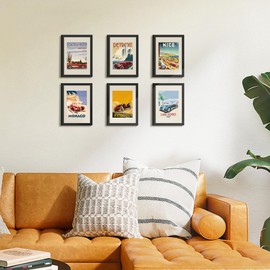 upsimples A4 Picture Frame, Display Pictures 6x8 with Mat or 8.3x11.7 Without Mat, Wall Hanging Photo Frame, Black, 1 Pack