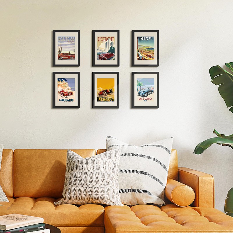 upsimples A4 Picture Frame, Display Pictures 6x8 with Mat or