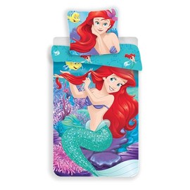 Ariel The Little Mermaid Bedding Set, 100% Cotton, Duvet Cover 140 x 200 cm + Pillowcase 65 x 65 cm