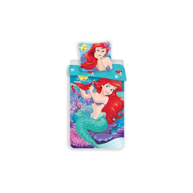 Ariel The Little Mermaid Bedding Set, 100% Cotton, Duvet Cover