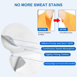 ifory Armpit Sweat Pads, Underarm Sweat Pads for Women and Men [100 PCS], 4.33" * 4.72" Sweat Pads for Women Armpits, Soft and Comfortable, Non Visible