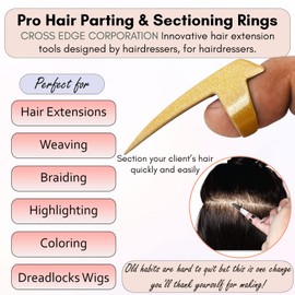 Quick Braid Aid Finger Parting Tool & Sectioning Rings Set - Stainless Steel Stitch Braiding Tools for Durable Dreadlocks Wig & Installation of Human Hair Extensions Beader Tool (2pcs)