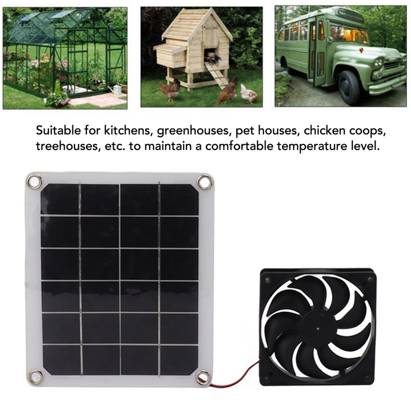 10W Solar Panel Exhaust Fan Waterproof Solar Powered Attic Ventilator