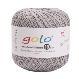 golo Knitting Yarn Size 10 for Hand-Knitted Crochet Yarn Silver 484