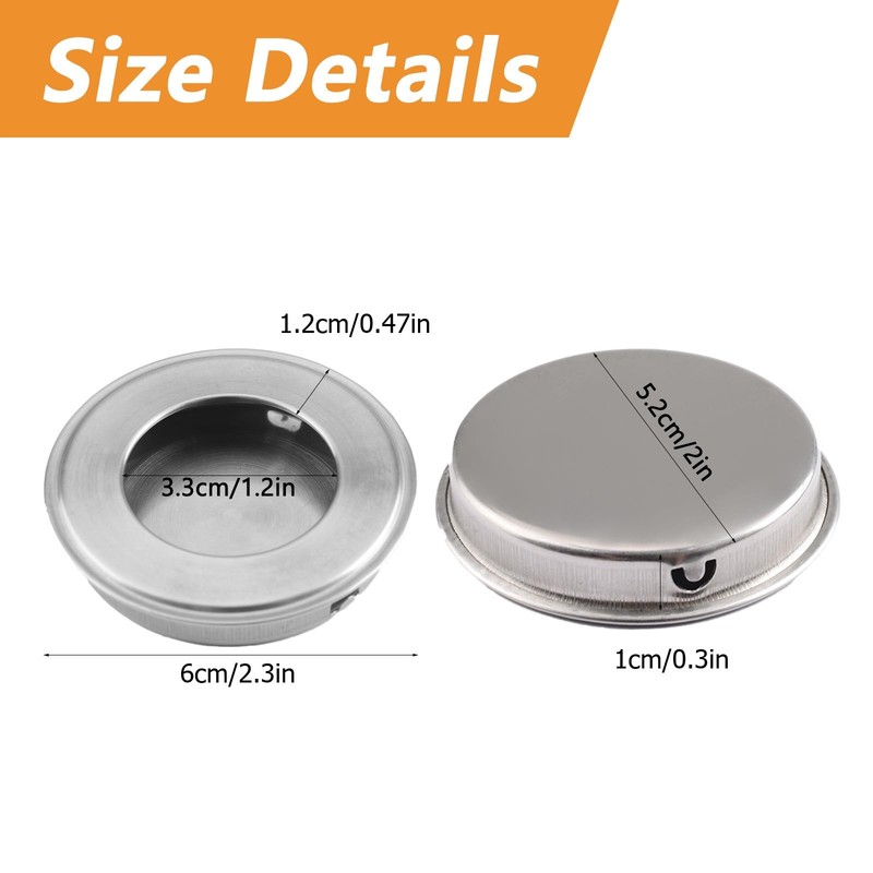 MOROBOR Round Finger Pull, 8pcs Stainless Steel Sliding Barn Door