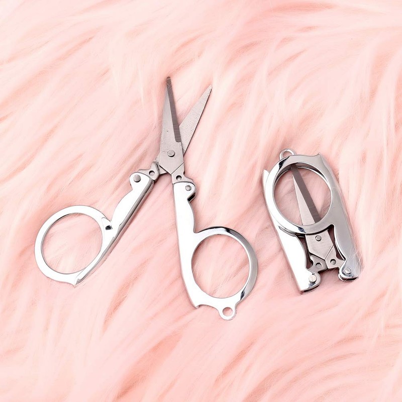 nuoshen Stainless Steel Folding Scissors Portable Foldable Travel Scissors Metal