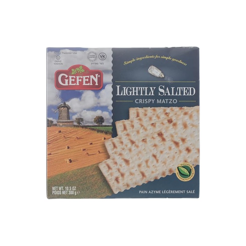 Gefen Lightly Salted Matzo, 11oz (3 Pack) Traditional Style Matzo