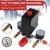 Air Compressor Pressure Switch 90-120PSI Adjustable Manifold Regulator Gauge Durable