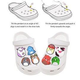 Lunriwis 33PCS Shoe Decoration Crocodile Charm, PVC Cute Cartoon Shoe Accessories, DIY Shoe Decoration Adults Children Birthday Party Decoration Christmas Gifts