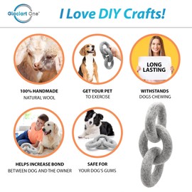 Glaciart One Felted Wool Dog Chew Rings | Durable Dog Chew Toy, Puppy Chew Toys for Teething & Dog Teeth Cleaning | Pet Toys Fetch Games & for Anxiety/Boredom | Great for Small, Medium or Large Dogs