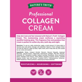 Nature's Truth Collagen Cream | 4 oz | Professional Strength | Paraben & SLS Free, Gluten Free | For Face and Body