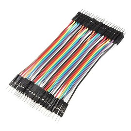 jojofuny 40-Pack 10cm Male to Male Jumper Cables Line Breadboard Compatible 2.54mm Pin Headers Easy Install Reusable