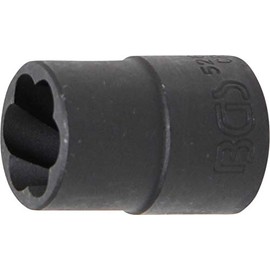 BGS 5266-15 | Twist Socket (Spiral Profile) / Screw Extractor | 12.5 mm (1/2") Drive | 15 mm