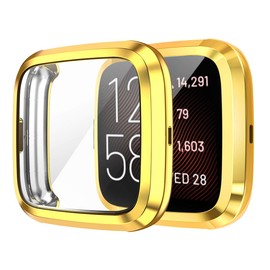 Shieranlee Case Compatible with Versa 2, versa2 SE Protective Film [Pack of 2], Full Coverage Shockproof Screen Protector Case for Versa 2, versa2 SE Smartwatch