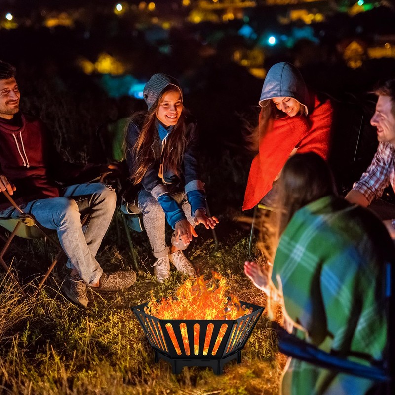LTSEAME 22.5 inch Portable Fire Pit Outdoor Plug Fire Pit