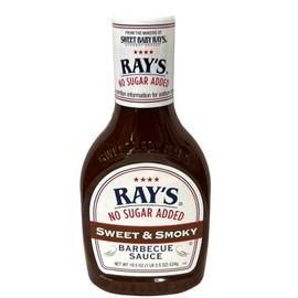 Sweet Baby Ray's Ray's No Sugar Added Sweet & Smoky BBQ Barbecue Sauce 18.5 oz Rays