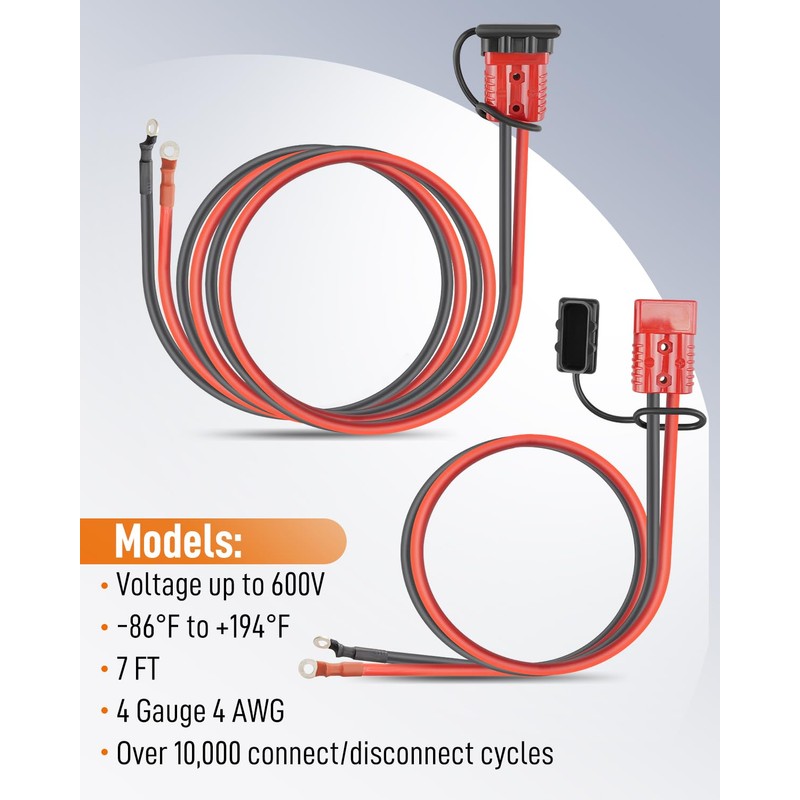 Quaneguzy Quick Disconnect Winch Power Cable 4 Gauge 4 AWG