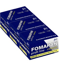 Foma Pack of 3 FOMAPAN CLASSIC 100 ASA 135/36 Black/White Film 35 mm