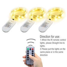 6PCS Fairy String Warm White Changing Twinkle Lights with 2pcs Remote, 6.5ft 20 LEDs Silver Wire,CR2032 Battery Powered,Indoor Decorative Bedroom,Wedding,Patio,Christmas,Outdoor Garden,Stroller