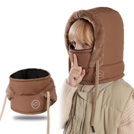 TAGVO Kids Thermal Balaclava, Multifunction Adjustable Windproof Fleece Bicycle Ski Mask with Neck Gaiters, 3 in 1 Full Face Mask Snood Hood Hat Winter Cold Weather Outdoor Caps for Boys Girls 4-10