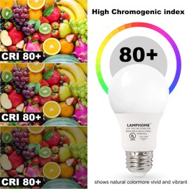 LAMPHOME 8-Pack Soft White LED Bulbs - Ideal for Bedroom & Living Room, 60W Equivalent, 2700K, 9W, 15000-Hour Life, E26 Base