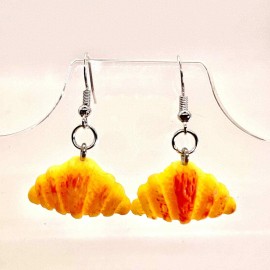 Handmade Croissant Earrings - Breakfast Earrings - Bread Earrings - Food Earrings