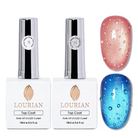 3D Water Drop Gel Top Coat, 2x18ml No Wipe Glossy Nails Polish Top