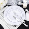 bUCLA 600pcs Silver Plastic Dinnerware Set for 100 Guests -