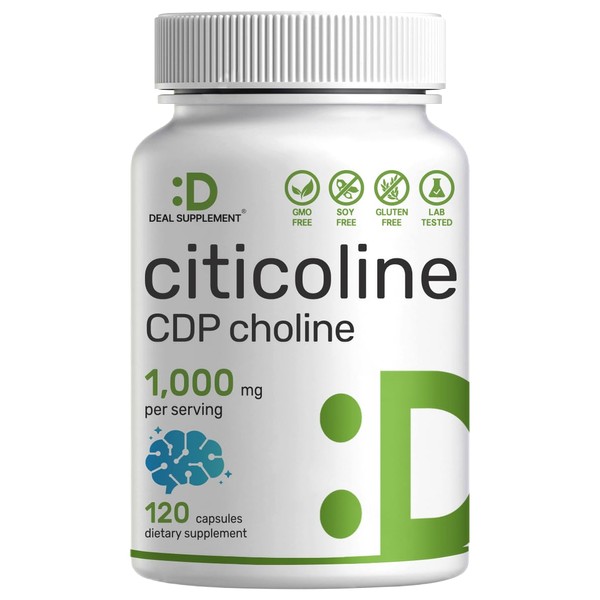 DEAL SUPPLEMENT Citicoline CDP Choline, 1,000mg Per Serving, 120 Capsules