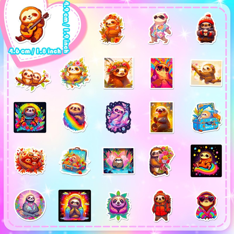 50 Lazy Stickers Vinyl Waterproof Aesthetical Scrapbooking Sticker Pack for