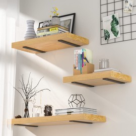 Heavy Duty Shelf Brackets 12 inch (1/5") Thick, 6 Pack Floating Hidden Shelf Brackets, Rustic Industrial Shelf Brackets with Modern Iron Finish