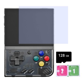 Miyoo Mini Plus Handheld Game Console, 3.5-Inch Retro Emulator Console Built-In 11000 Games, Support Wi-Fi Battle, Open-Source Emulators, Cortex-A7 Processor(128G Transparent Black)