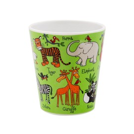 Tyrrell Katz Kids Jungle Printed Beaker in Green - Dishwasher Safe Children’s Drinking Cup Everyday Melamine Tableware - 8 x 7 cm