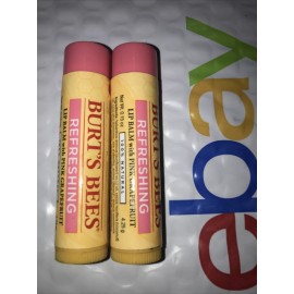 Burts Bees 2 Tube Lot BURTS BEES Refreshing Lip Balm With PINK GRAPEFRUIT sealed NWOB