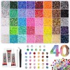 40000Pcs 40 Colors 3mm Resin Jelly Rhinestones Kit with 3pcs