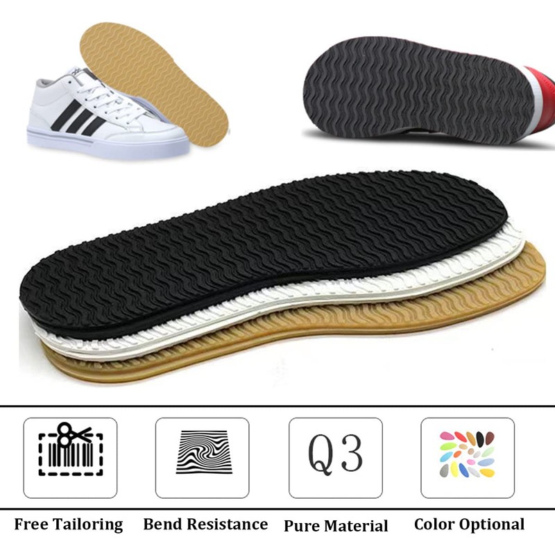 Anti-Slip Rubber Replacement Shoe Bottom Repair Material, Wave White, 12.8
