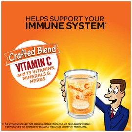 Airborne Zesty Orange Effervescent Tablets, 10 count - 1000mg of Vitamin C - Immune Support Supplement (Pack of 6)