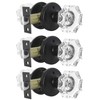 GOBEKOR Pack of 3 Privacy Locking Sets Crystal Interior Door