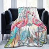 Pink Flamingo Throw Blanket Cozy Plush Flamingos Flannel Fleece Ultra