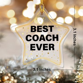 Coach Ornament Gift, Coach Trainer Appreciation Gifts Keepsake Christmas Ornaments Thank You Gifts for Football Cheer Soccer Coach Team Fitness Instructor Birthday Retirement Gifts, Best Coach Ever