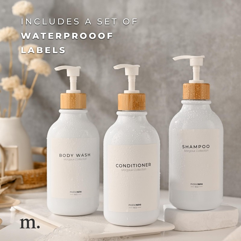MaisoNovo Refillable Shampoo and Conditioner Bottles | 16.9 fl oz
