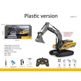 YBvaluebuy 2.4G 9/11CH RC Excavator Bulldozer Construction Toys Remote Control Crawler - RC Plastic Excavator