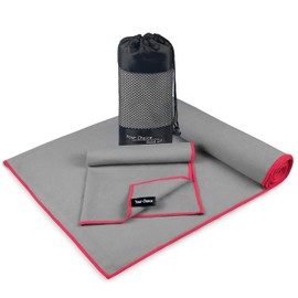 Your Choice Microfiber Travel Towel (12x24 inch), Quick Dry Hand Sweat Towel for Gym Workout Camping Sports. Super Absorbent, Lightweight and Ultra Compact (XSmall/Gray)